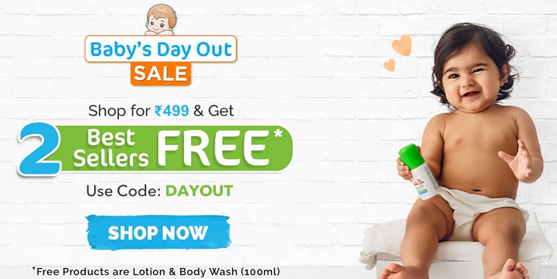 India Desire : MamaEarth Baby Day Out Sale - Shop For Rs 499 & Get 2 Best Sellers Free